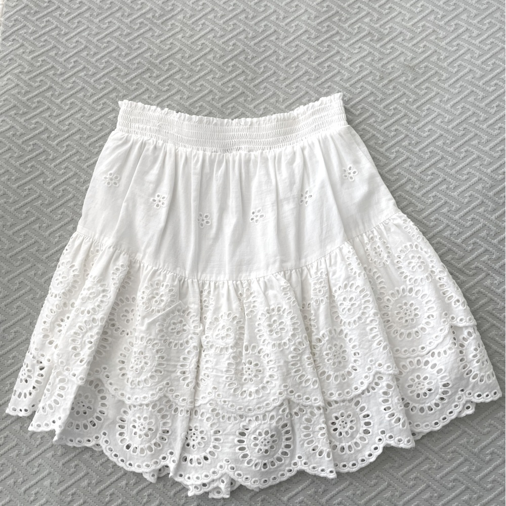 BB Dakota White Eyelet Skirt